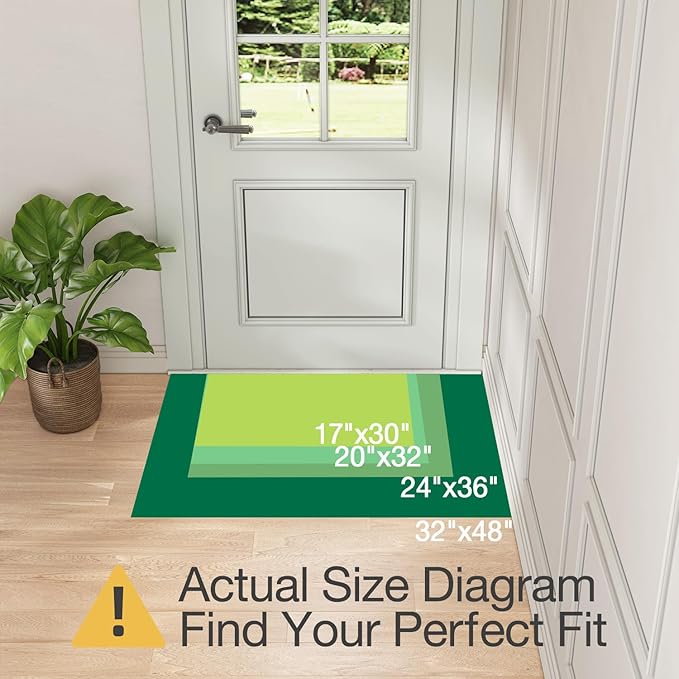 LUMI Ultra Thin Door Mat for Entryway,32"x48" Low Profile Non Slip Rubber Backing Indoor Doormat, Easy Clean Welcome Entrance Mat for Inside House, Patio, Light Grey