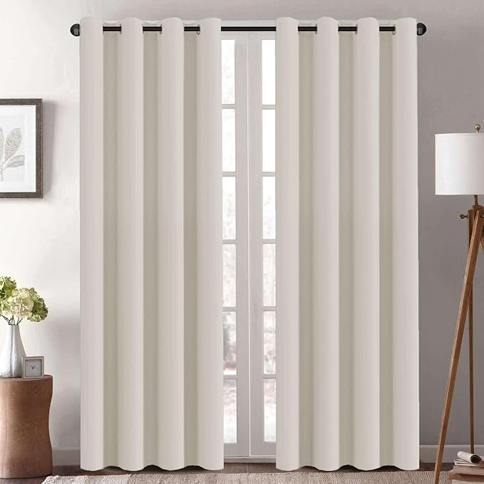 H.VERSAILTEX Blackout Curtains 84 inches Long for Living Room Thermal Insulated Room Darkening Window Treatment Panels Drapes Light Reducing Curtains for Bedroom, 2 Panels, 52" W x 84" L, Fog