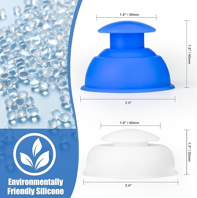 Silicone Cupping Therapy Sets 10pcs,Professional Vacuum Cupping for Myofascial Massage/Joint Pain/Anti Cellulite/Deep Muscle Relief & More(10pcs,White+Blue)