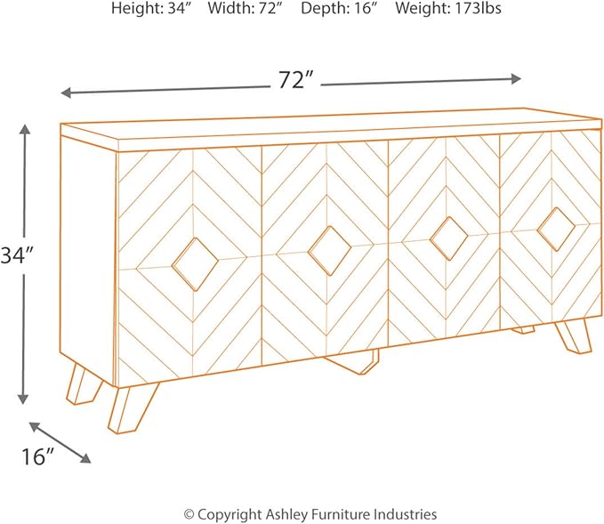 Signature Design by Ashley Robin Ridge Modern Wood Accent Cabinet or TV Stand, Brown & Black
