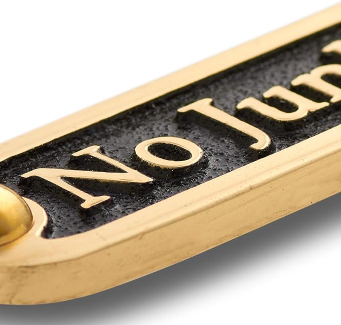 No Junk Mail Metal Brass Door Sign. Traditional Style Home Décor Wall Plaque Handmade By The Metal Foundry UK.