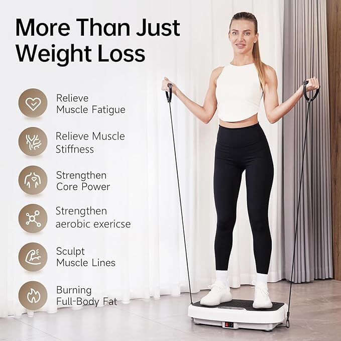 YAMO Vibration Plate Exercise Machine, Vibrating Plate for Lymphatic Drainage & Weight Loss, 350lbs Capacity Whole Body Shaking Workout Fitness Platform