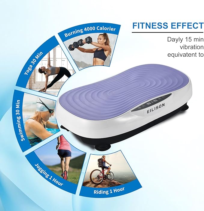 EILISON FIRMHOLD Handle Vibration Plate Exercise Machine for Lymphatic Drainage- Full Body Vibration Platform for Weight Loss, 350lbs Vibration Plate for Beginners & Recovery (Glory Purple)