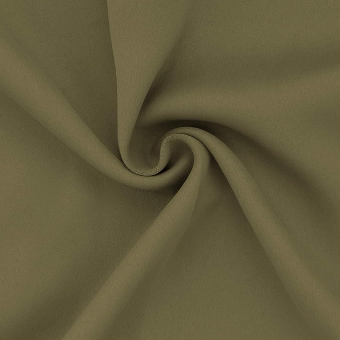 Easy-Going Blackout Curtains for Bedroom, Solid Thermal Insulated Grommet and Noise Reduction Window Drapes, Room Darkening Curtains for Living Room, 2 Panels (52x96 in,Khaki)