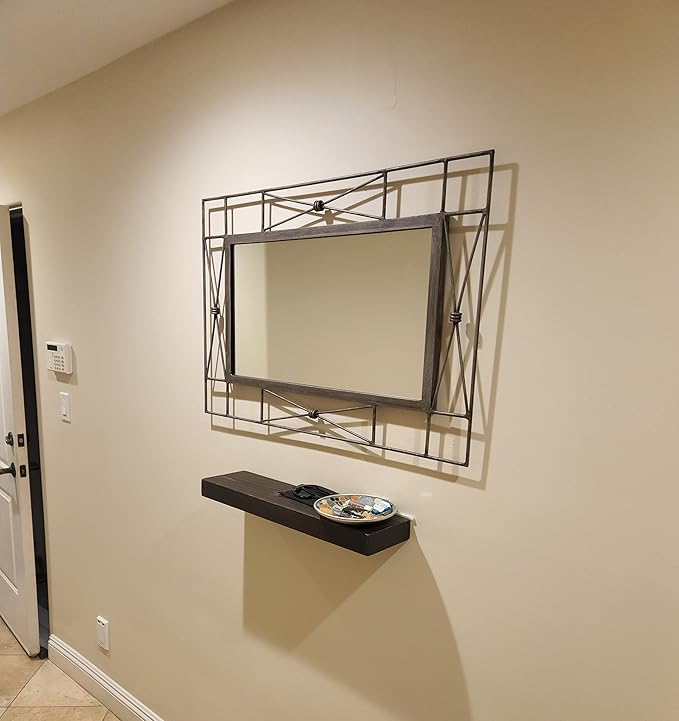 joelsantiques 24 Inch Wooden Floating Shelves for Wall - 24x6x2 in - Made of Natural Wood - Short Heavy Duty Rustic Wall Shelves for Bedroom - Perfect for Bathroom, Kitchen - Mocha