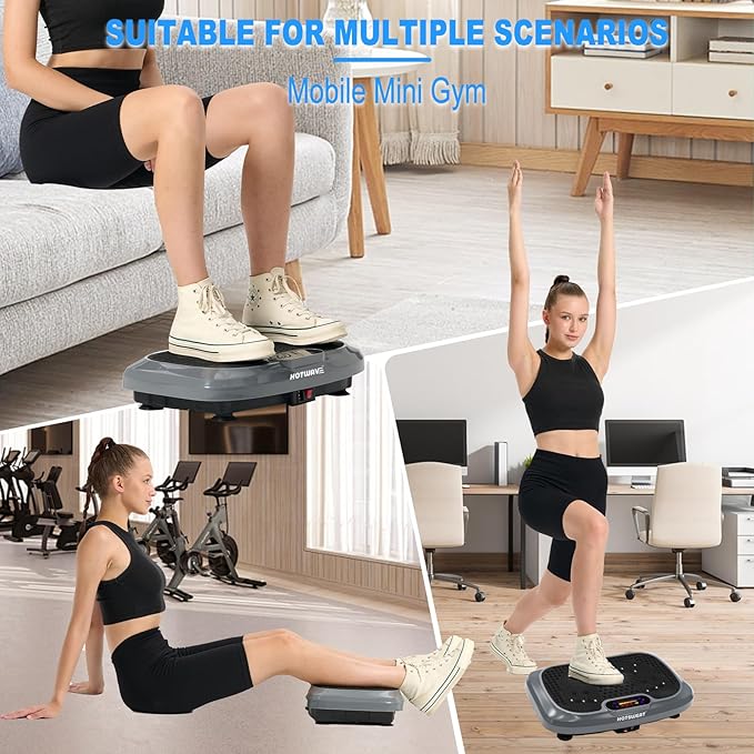 HOTWAVE Vibration Plate Exercise Machine for Lymphatic Drainage, Power Vibrating Plates Platform for Weight Loss - Whole Body Shaker Vibration Plate Machine Home Gym Shaping Fitness Workout