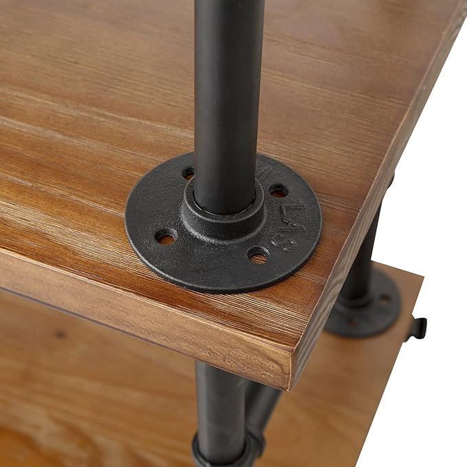 Industrial Pipe Bar Carts/Serving Carts/Kitchen Carts/Wine Rack Carts on Wheels with Shelves - Wood Rolling Carts - Wine Tea Liquor Shelves/Holder - Home Furniture