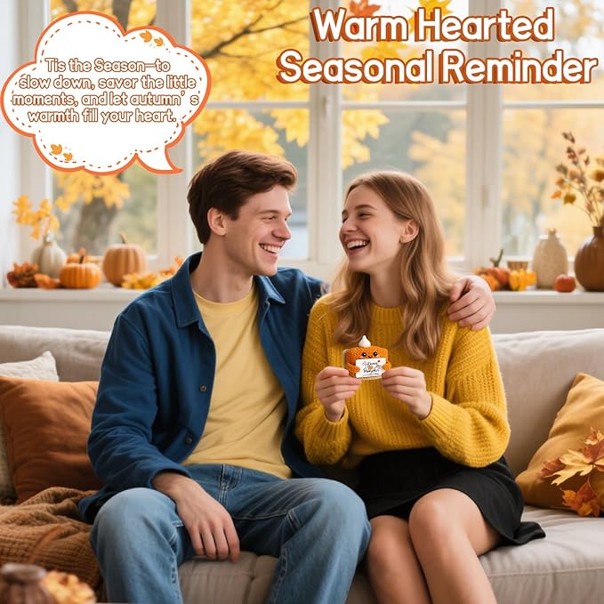 Fall Decor Mini Pumpkin Pie Crochet Doll, Small Autumn Season Holiday Pumpkin Items Plush Gift, Cute Halloween Thanksgiving Home Office Indoor Table Decoration, Christmas Stocking Stuffer Ornament