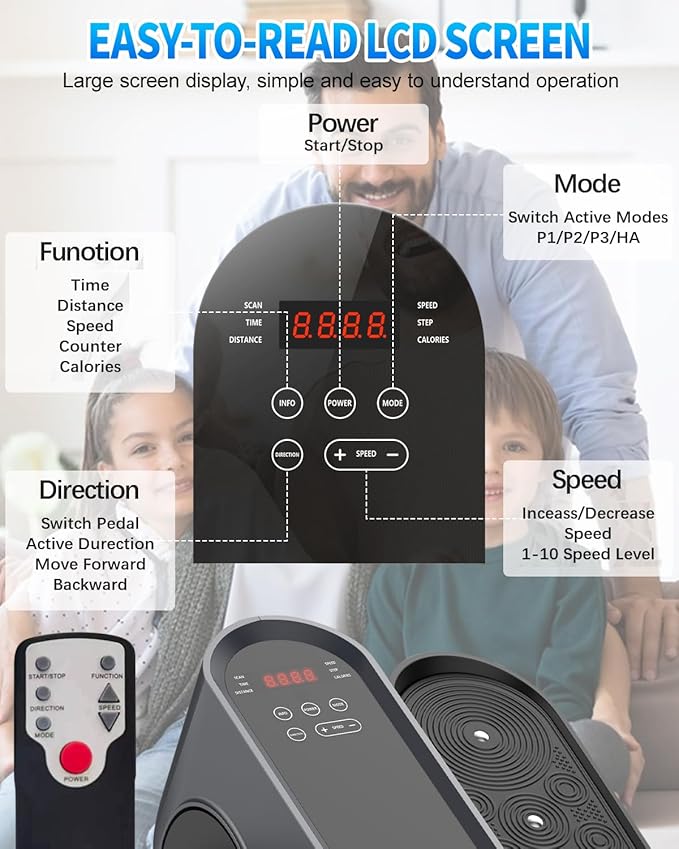 Under Desk Elliptical Machine, Electric Ellipse Leg Exerciser as Seen on Tv for Seniors with 10 Adjustable,Pedal Exerciser,Exercise Equipment for Home