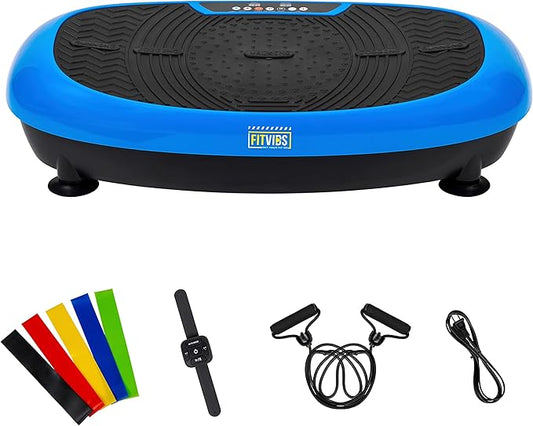 Vibration Plate Exercise Machine Workout Vibration Fitness Platform with Resistance Loops and Resistance Band, 2D, 3D or 4D