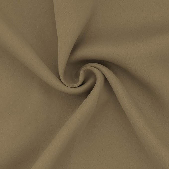 Easy-Going Blackout Curtains for Bedroom, Solid Thermal Insulated Grommet and Noise Reduction Window Drapes, Room Darkening Curtains for Living Room, 2 Panels (52x96 in,Tan)