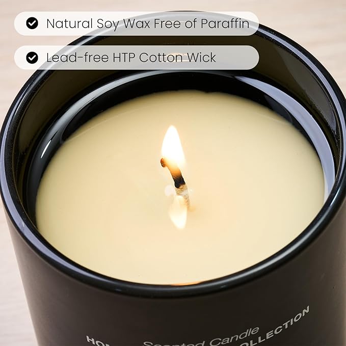 M&SENSE Natural Soy Candle| Oud Wood | 8.82 oz, 50H Burn | Minimalist Scented Candle for Relaxation, Gifting, Home Décor | for Bedroom, Office, Party Medium