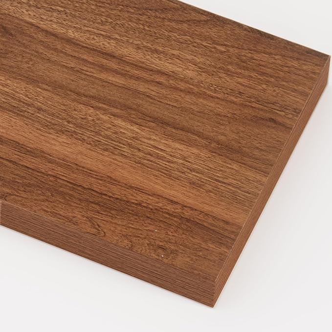 Heimlove 12 Inch Deep Floating Shelves, 16 x 12 inches Long Wall Shelf, Large Extra Display Shelf & Storage Shelf, Rustic Wood Wall Shelves for Fireplace Mantel, Walnut - 2Pack