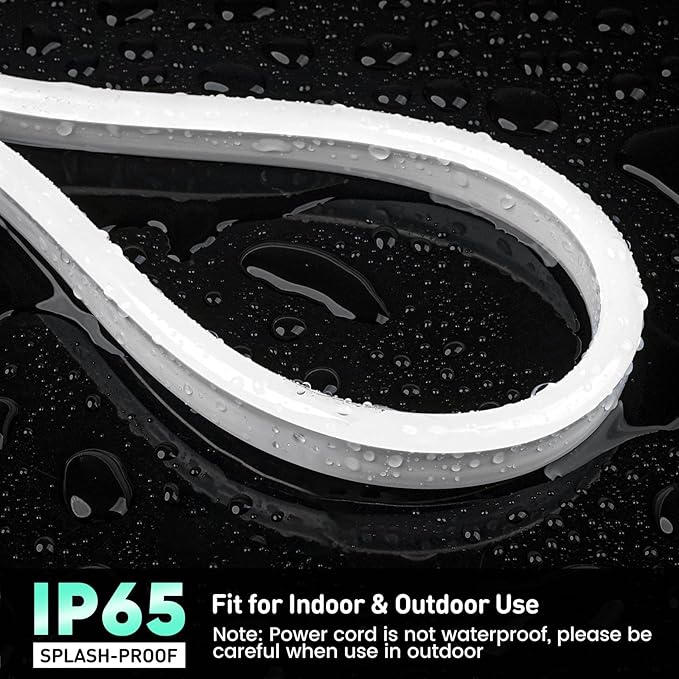 GZBtech RGB LED Neon Rope Lights 16.4FT/5M, AC 110-120V Waterproof Color Changing LED Rope with Remote Controller, Dimmable Multi Color Neon Rope Lighting for Indoor Outdoor Commercial Use