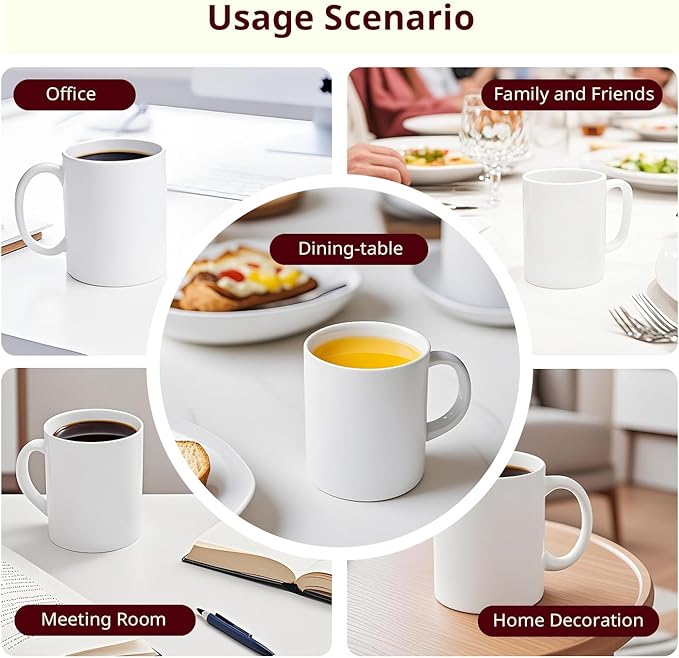 11oz White Ceramic Sublimation Coffee Mug in White Gift Box, White, Case of 6