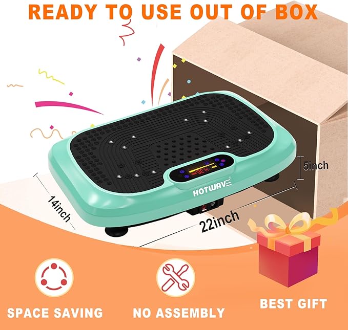 HOTWAVE Vibration Plate Exercise Machine for Lymphatic Drainage, Power Vibrating Plates Platform for Weight Loss - Whole Body Shaker Vibration Plate Machine Home Gym Shaping Fitness Workout