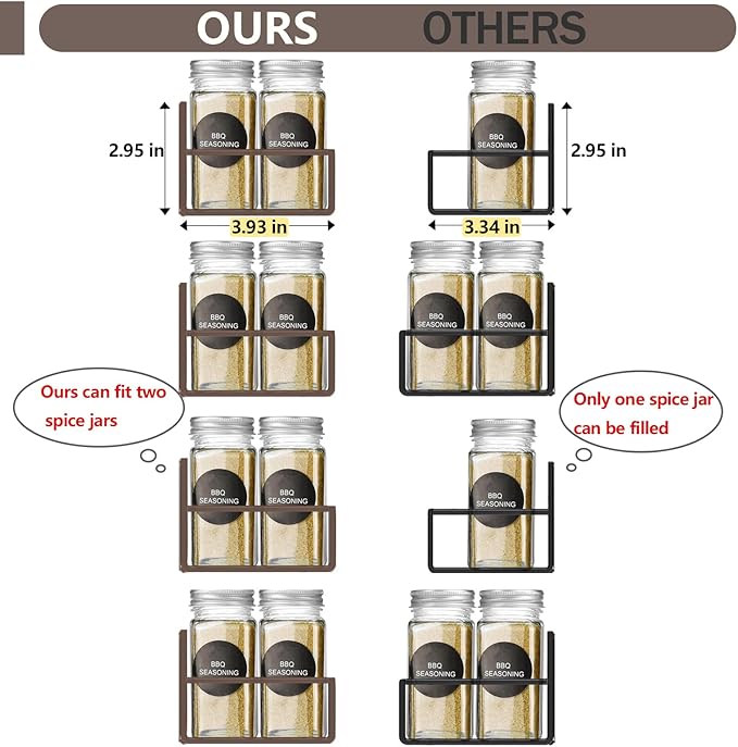 Magnetic Spice Rack Organizer for Fridge Seasoning Organizer for Kitchen Storage With Screw Magnetic Shelf for Oven, RV,Garage,Bathroom (Bronze, 4pack)