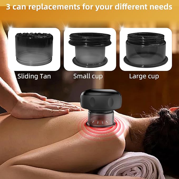 5-in-1 Smart Dynamic Cupping Therapy Set, Smart Cupping Therapy Massager, 12 Levels of Suction Strength and Temperature Control for Targeted Pain Relief, Knots, Aches, Portable Cupping Kit