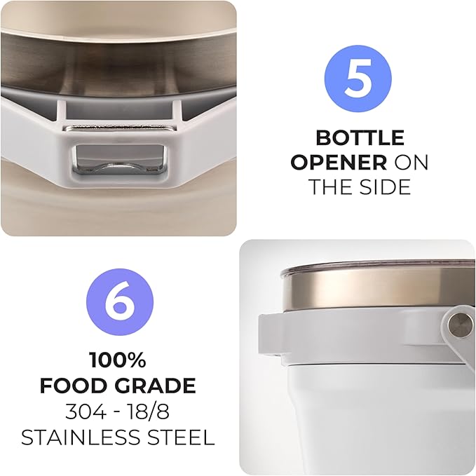 Large Insulated Ice Bucket with Lid – Stainless Steel Ice Bucket and Scoop – Ice Buckets for Parties, Bars – Ice Bucket with Lid and Scoop – Outdoor Ice Bucket, Cocktail Use (Natural Stainless)