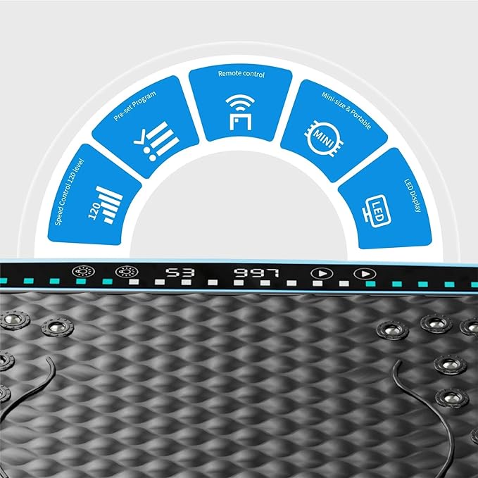 Vibration Plate Fitness Platform Whole Body Exercise Machine with 120 Speed Levels, Lymphatic Drainage, Fat Burning, and Weight Loss, Perfect for Women, Men, and Home Gym Exercise