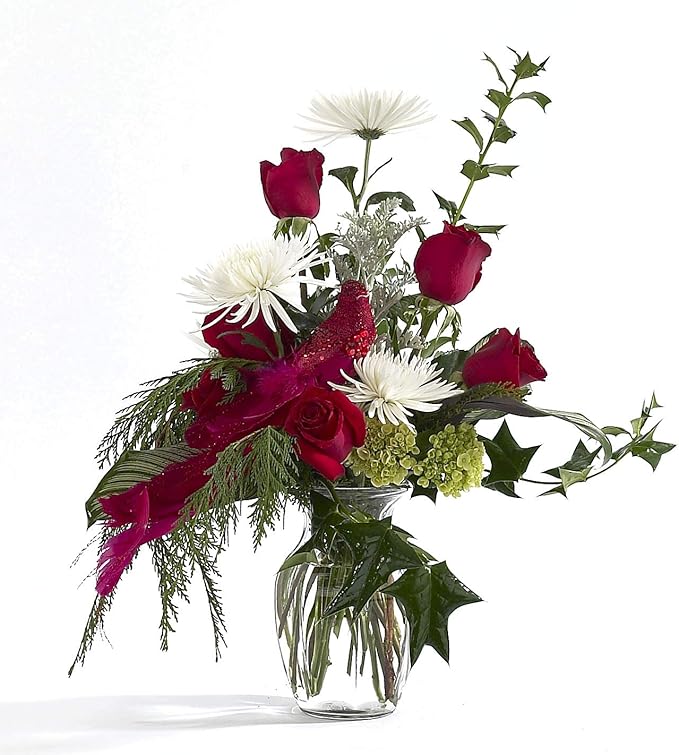 Floral Supply Online - 8" Clear Rose Vase and Flower Guide Booklet - Decorative Glass Flower Vase for Floral Arrangements, Weddings, Home Decor or Office.