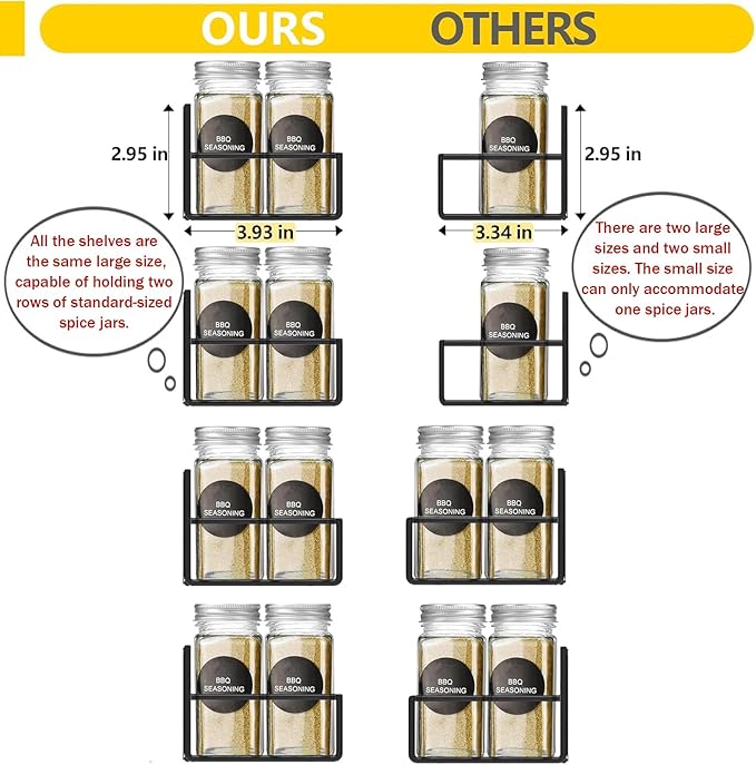Magnetic Spice Rack Organizer for Fridge Seasoning Organizer for Kitchen Storage With Screw Magnetic Shelf for Oven, RV,Garage,Bathroom (White, 4pack)