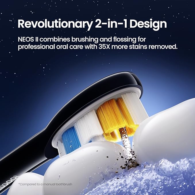 Soocas NEOS II Ultimate Set - Electric Toothbrush with Water Flosser, Sonic Electric Toothbrush for Adults, Portable for Travel, Deep Clean for Implants & Braces, Healthier Gums, Dark Violet