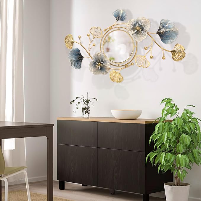 Lucky Monet Wall Art Decor Large Metal Wall Art Modern Geometric Circular Decor Wall Sculptures Wall Hanging Decoration for Living Room Dinning Room Bedroom Entryway Kitchen (Style 3)