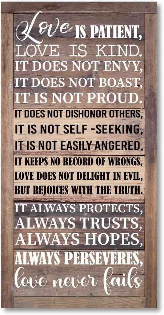 Love is Patient Love is Kind Wall Art, 1 Corinthians 13 Walls Arts, God Wall Decor, Bible Quotes Walls Decor, Christian Gift