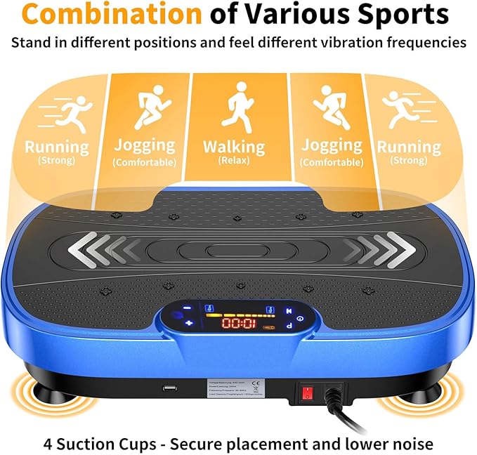 Vibration Plate Exercise Machine, Vibrating Plate Machine with Bluetooth for Lymphatic Drainage, Vibration Platform for Women Men Full Body Weight Loss