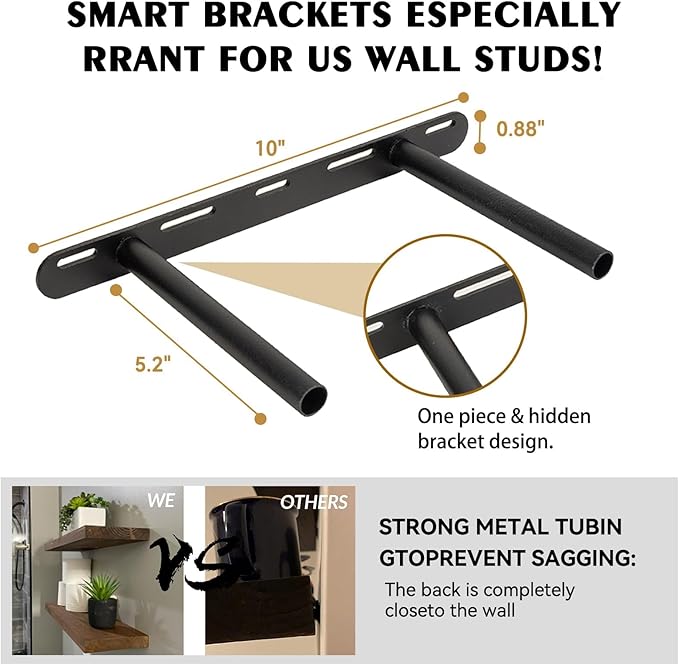 BGMG Wood Floating Shelves for Wall 18 inch, Rustic Wooden Wall Mount Shelves for Bathroom Living Room Bedroom Kitchen Farmhouse Set of 2-18x 6.7 x1.25 inch- DIY-Unfinished