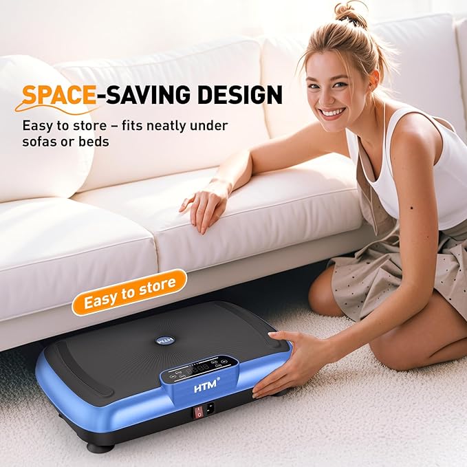 Vibration Plate Exercise Machine - 180 Speeds & 300 lb Capacity, Full Body Workout Vibration Platform with Remote Control for Lymphatic Drainage, Weight Loss & Toning