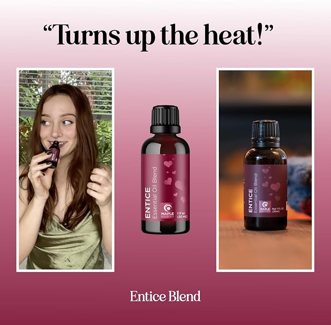 Entice Essential Oil Blend for Diffuser - Passionate Blend of Aromatherapy Oils for Couples with Lavender Palmarosa Clary Sage and Ylang-Ylang Essential Oil - Ignite The Romance Essential Oils Blend