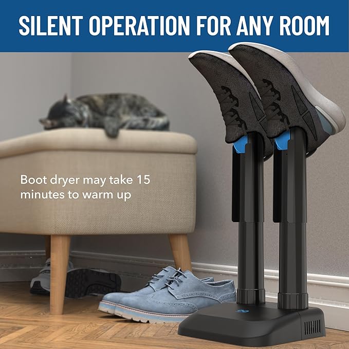 Everlasting Comfort Silent Convection Boot Dryer for Work Boots, Boot Warmer, Energy-Efficient with Fanless Feature to Reduce Smell - Ideal for Sneakers, Cleats & Winter Gear, Ski Boot, Gloves & Shoe