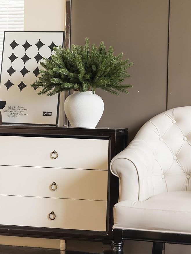 MISSPIN 12 Pcs 19.5 Inches Christmas Cedar Branches, Cedar Artificial Christmas Branches DIY Crafts Faux for Xmas Indoor Outdoor Home Decor