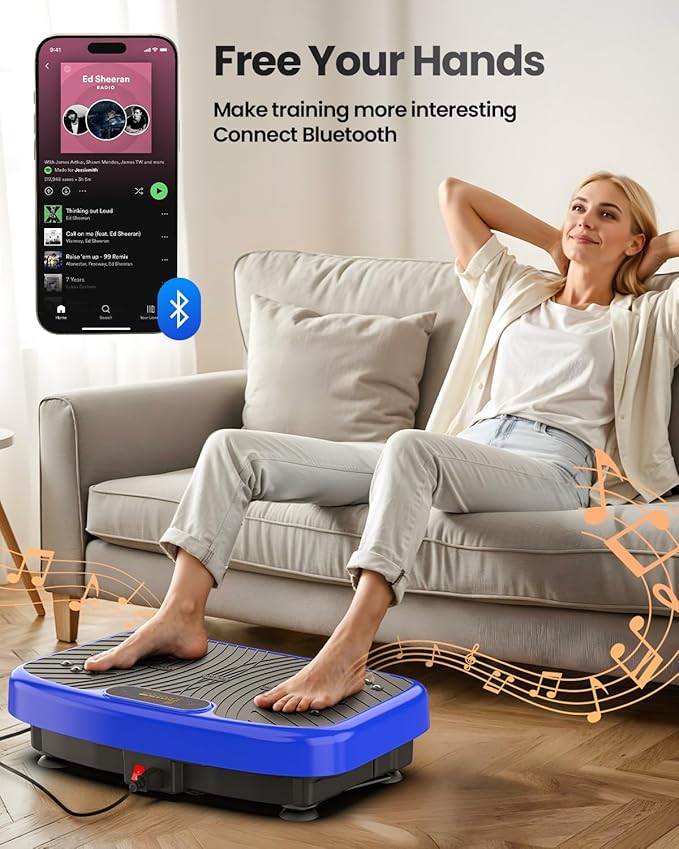 Vibration Plate Exercise Machine, Vibration Plate Platform for Lymphatic Drainage, 200 Adjustable Speeds Power Shaping Vibrating Plate Helps Weight Loss, Shaping, Max Weight 450 Lbs