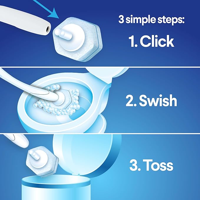 Clorox Original Toilet Cleaning System - ToiletWand, Storage Caddy and 16 Heads, Dorm Room Essentials, (Package May Vary)