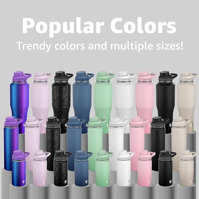 Chill Oasis Water Bottle | Compatible With Popular Flavor Cartridges | BPA Free, Leak Proof, Double-Walled Vacuum Insulated Stainless Steel, and Dishwasher Safe | Cold for 24 Hours (Sage, 22oz)