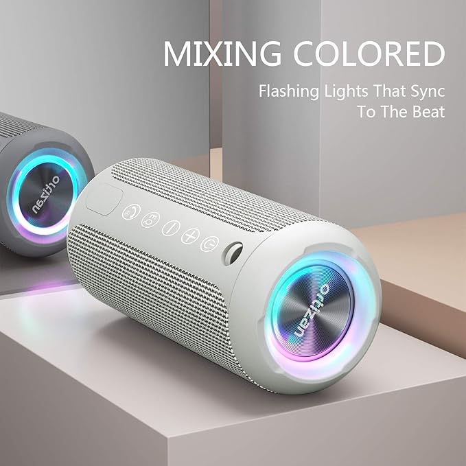 Ortizan Portable Bluetooth Speaker, IPX7 Waterproof Wireless Speaker with 24W Loud Stereo Sound, Outdoor Speakers with Bluetooth 5.0, 30H Playtime,66ft Bluetooth Range, Dual Pairing for Home