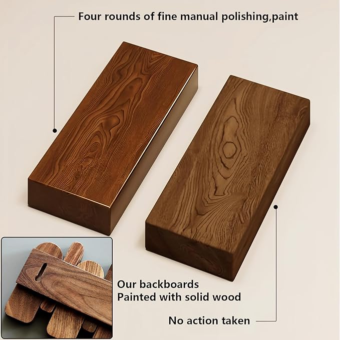 Wall Mounted Piano Key Hanger | Flip Style Hook | Entrance Wall Art Hook, Made of Oak Wood (3 Times Painted, 4 Times Polished) (Fence Walnut, 10Hooks)