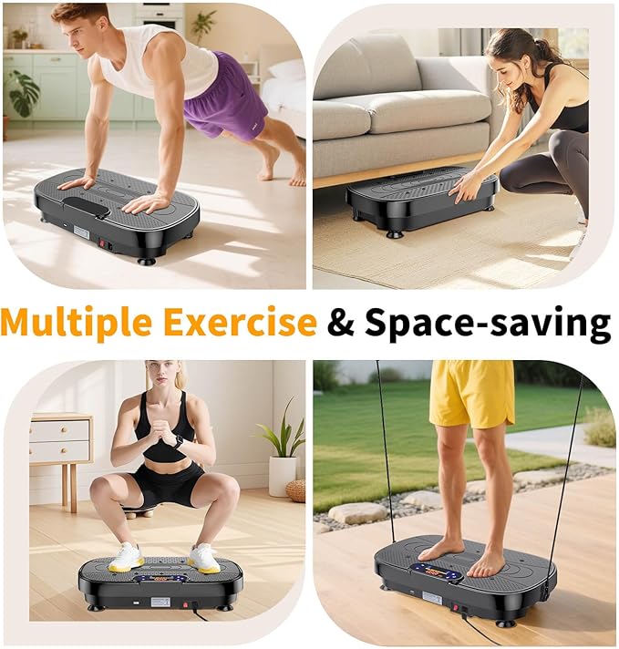 Vibration Plate Exercise Machine, Vibrating Plate Machine with Bluetooth for Lymphatic Drainage, Vibration Platform for Women Men Full Body Weight Loss