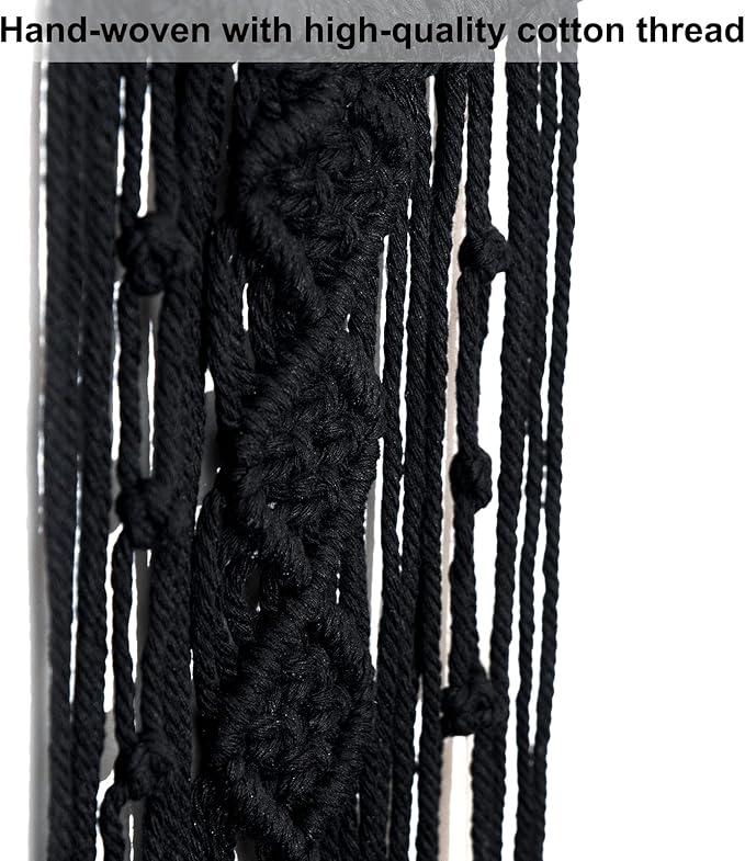 MOONFLY Black Moon Dream Catcher with Handmade Crystal Stone Design Woven Cotton Dream Catchers Boho Macrame Wall Hanging Home Decoration Ornament Craft Gift (Black Crystal Stone Moon)