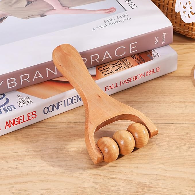 Relax Massage Ball Roller,Multi Functional Handheld Wooden Total Body Massager, Wooden Roller Massager Tool,1 Pieces.