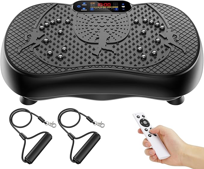Vibration Plate Exercise Machine, 180 Speed Levels Vibration Plate for Lymphatic Drainage, Whole Body Workout Vibrating Fitness Platform, Effective for Weight Loss, Shaping, Toning & Wellness