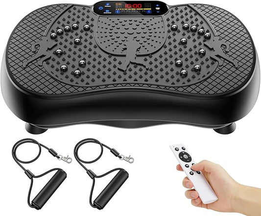 Vibration Plate Exercise Machine, 180 Speed Levels Vibration Plate for Lymphatic Drainage, Whole Body Workout Vibrating Fitness Platform, Effective for Weight Loss, Shaping, Toning & Wellness