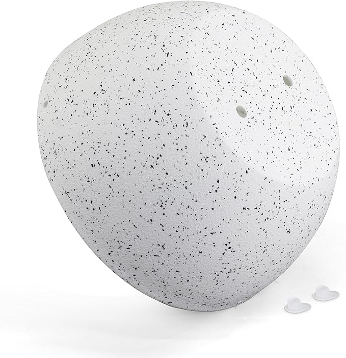 12 inch Large Hanging Planters for Indoor Outdoor Plants, 2 Pack Hanging Flower Pots with Drainage Holes and Chain for Garden Porch, Plastic Hanging Baskets for House Plants, Speckled White
