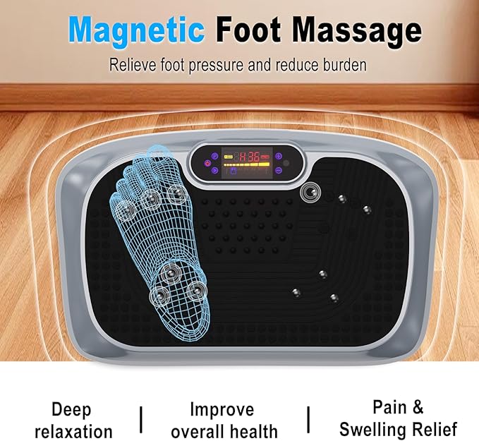 HOTWAVE Vibration Plate Exercise Machine for Lymphatic Drainage, Power Vibrating Plates Platform for Weight Loss - Whole Body Shaker Vibration Plate Machine Home Gym Shaping Fitness Workout