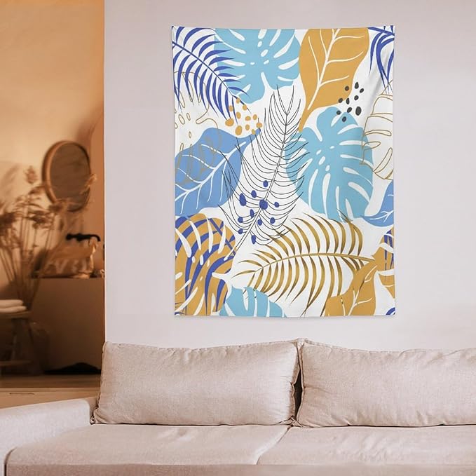 ICMOLYYENLO Tropical Palm Leaves Wall Tapestry, Wall Art for Room Decoration Beautiful Wall Hanging for Bedroom Living Room Dormitory Apartment 30x40 Inch