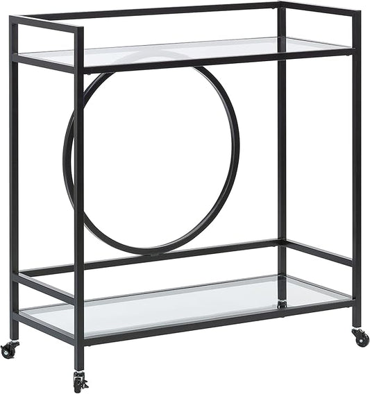 Sauder International Lux Bar Cart, Black Finish