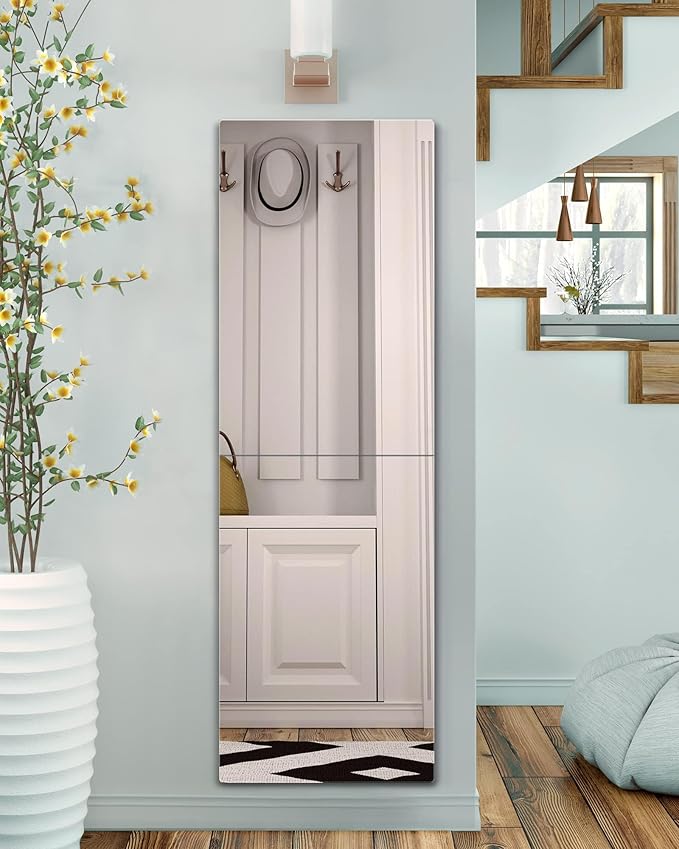 Shatterproof Wall Mirror Full Length for Bedroom, Acrylic Gym Mirrors For Home, Extra Thick: 0.12 inch, 14 x 24 inch x 2 Pcs, Workout Mirrors Safe for Kids, Over The Door, Long Wall Mounted